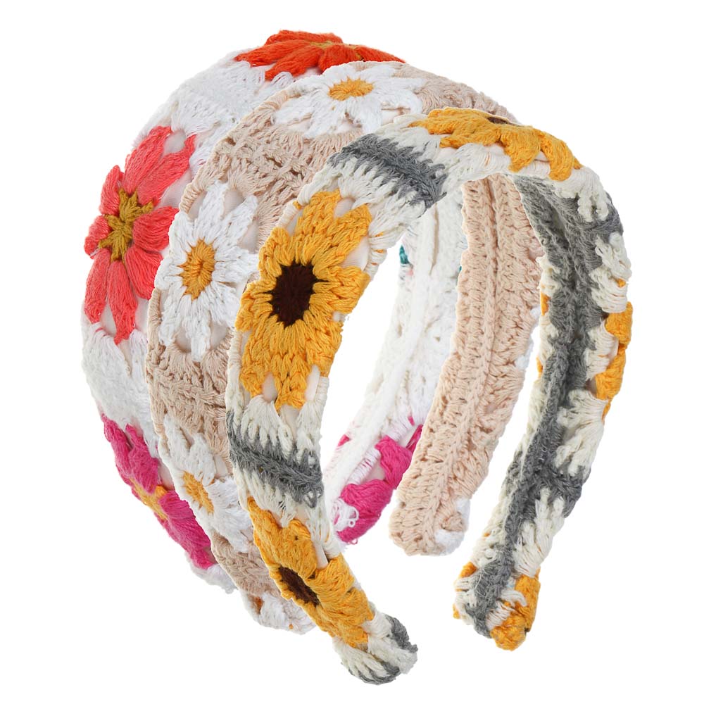 ЮНИLOOK Ободок для волос, 3,5см, полиэстер, пластик, 3 дизайна - #1