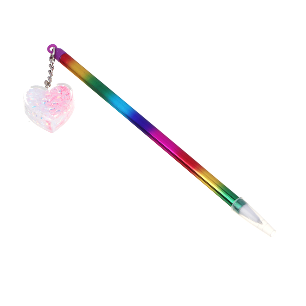 Ручка шариковая синяя с подвеской в форме сердца, пластик, акрил, корпус 17,5 см, 3 дизайна - #2