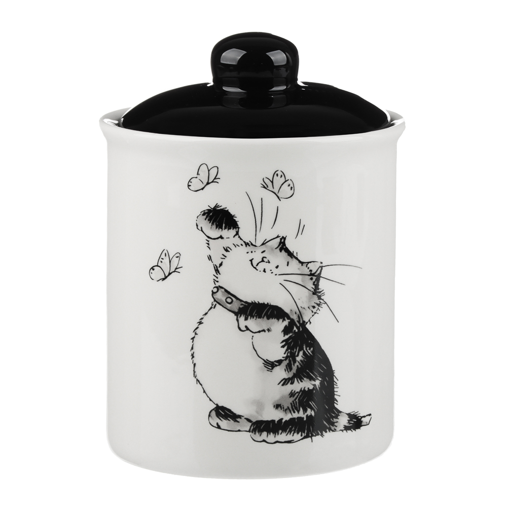 MILLIMI Забавные коты Банка для хранения, 550мл, 10х13см, керамика - #1