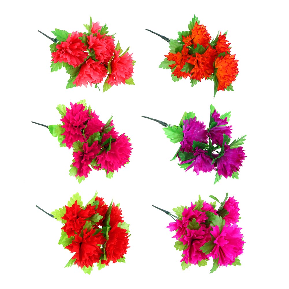 LADECOR Букет искусственных цветов в виде астры мелкой, 30-35 см, 6 цветов - #1