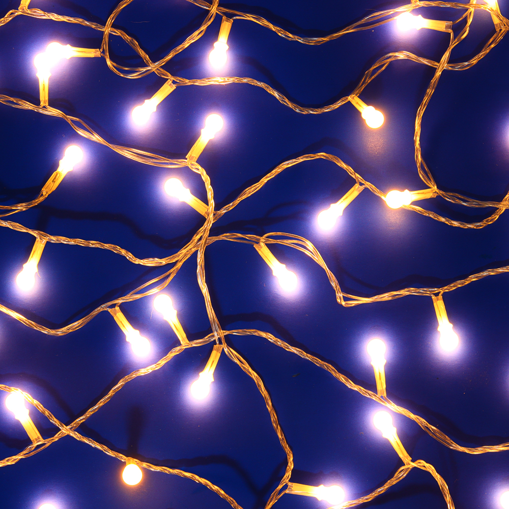 СНОУ БУМ Гирлянда эл. вьюн 10м, 100LED, шампань, 8 режимов, ПВХ прозрачный, 220В - #1