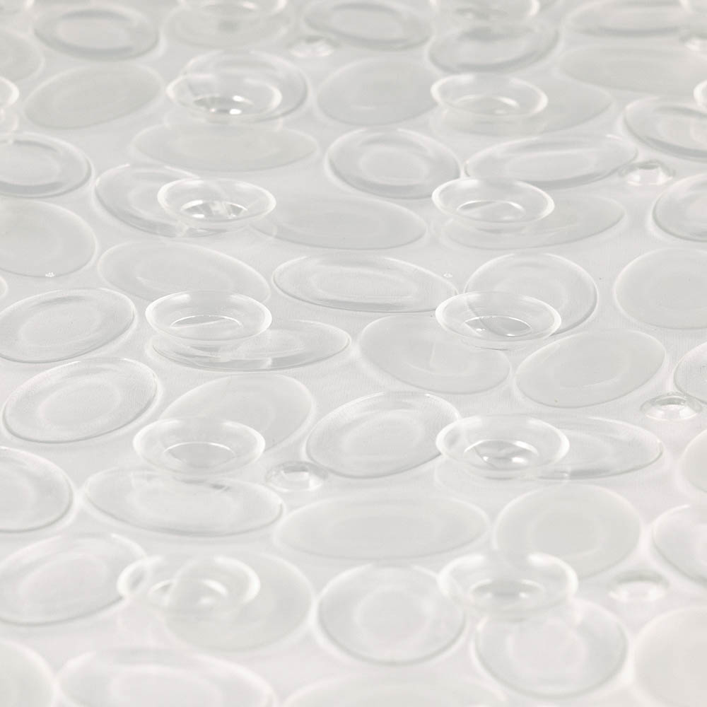 Коврик противоскользящий в ванную Галька, ПВХ, 68смх36см, прозрачный - #3