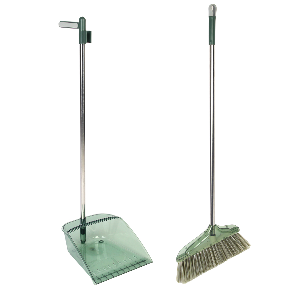 VETTA Набор с длинной ручкой прозрачный щётка + совок, полипропилен, щётка: 91х32см, совок: 82х25см - #3