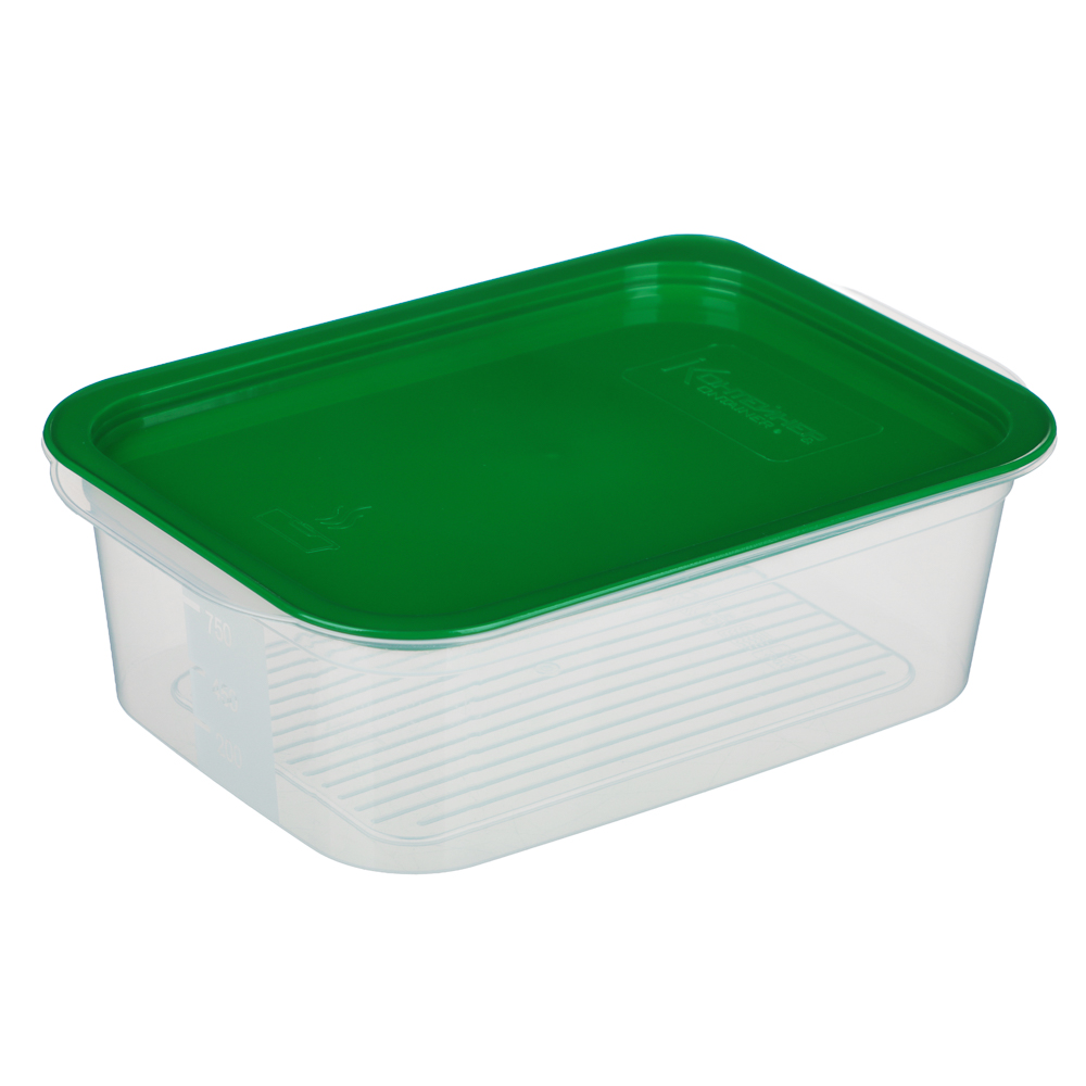 Контейнер пищевой прямоугольный 1,1л с паровыпуском и мерной шкалой, пластик - #1