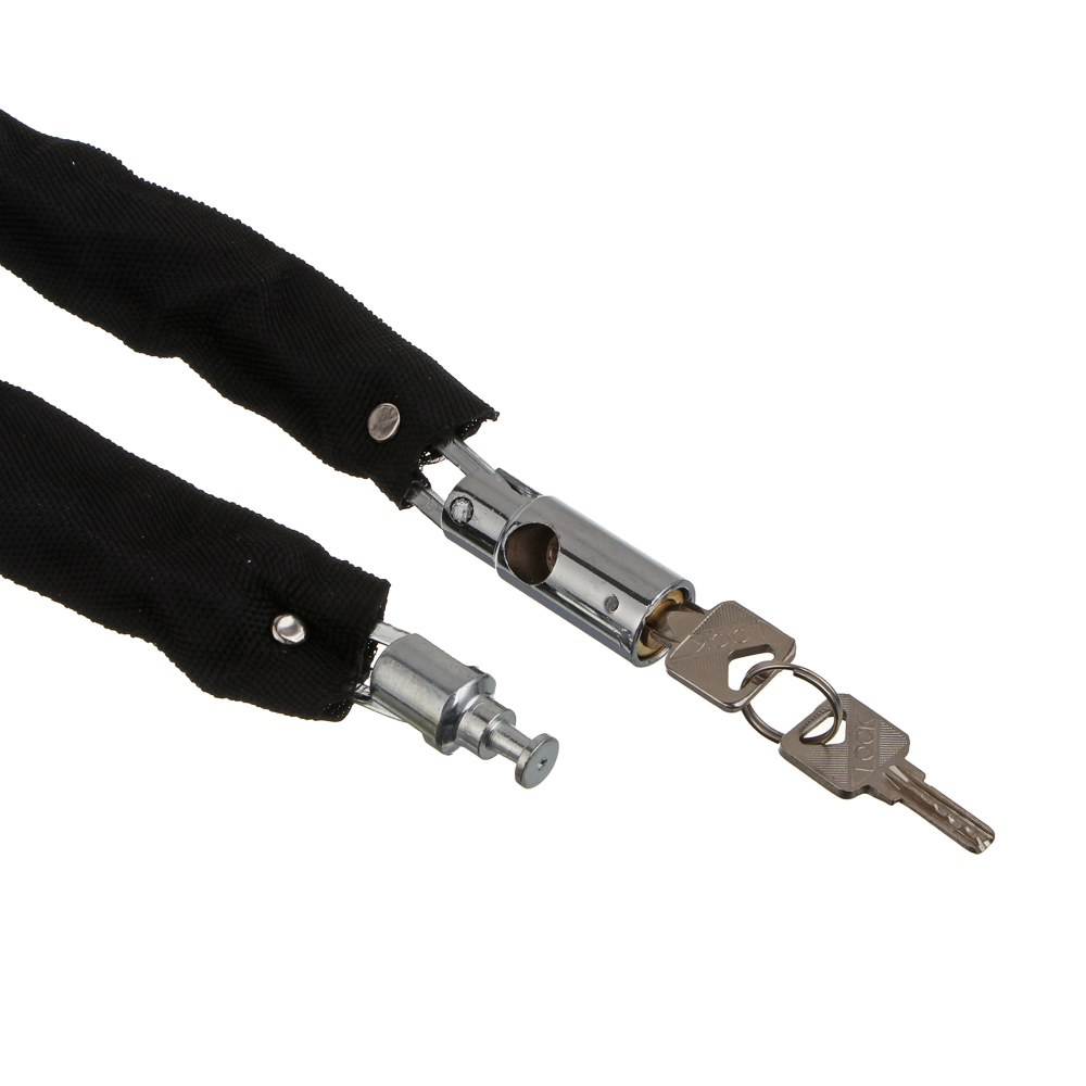 Замок велосипедный тм BY SPORT, цепь, 100х5см, металл, черный - #4