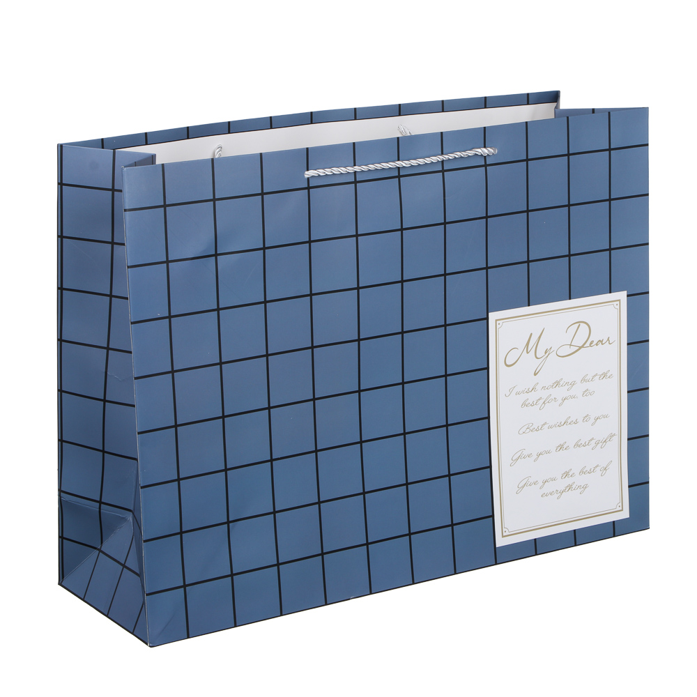 LADECOR Пакет подарочный, горизонтальный, высококачественная бумага, 47x35x15 см, клетка, 4 диз. - #2