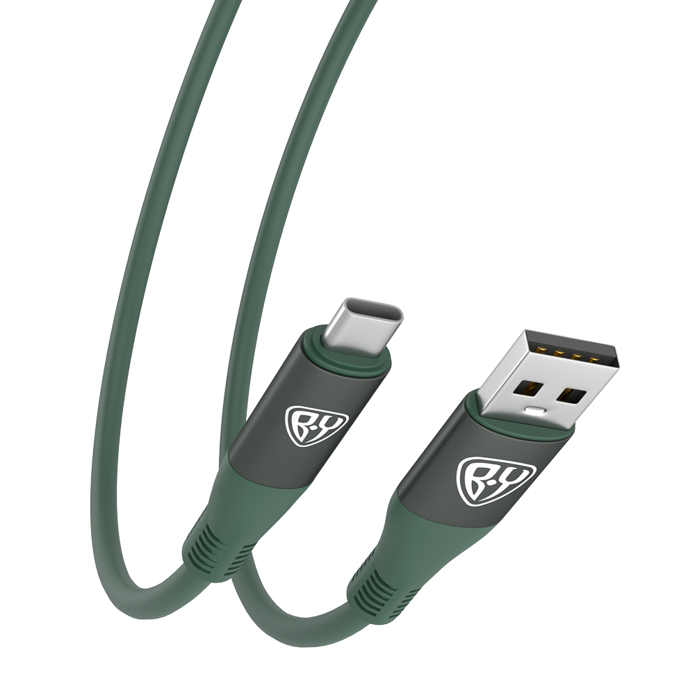 BY Кабель для зарядки Flexi Type-C, 1 м, 3А, Быстрая зарядка QC3.0, зеленый - #5