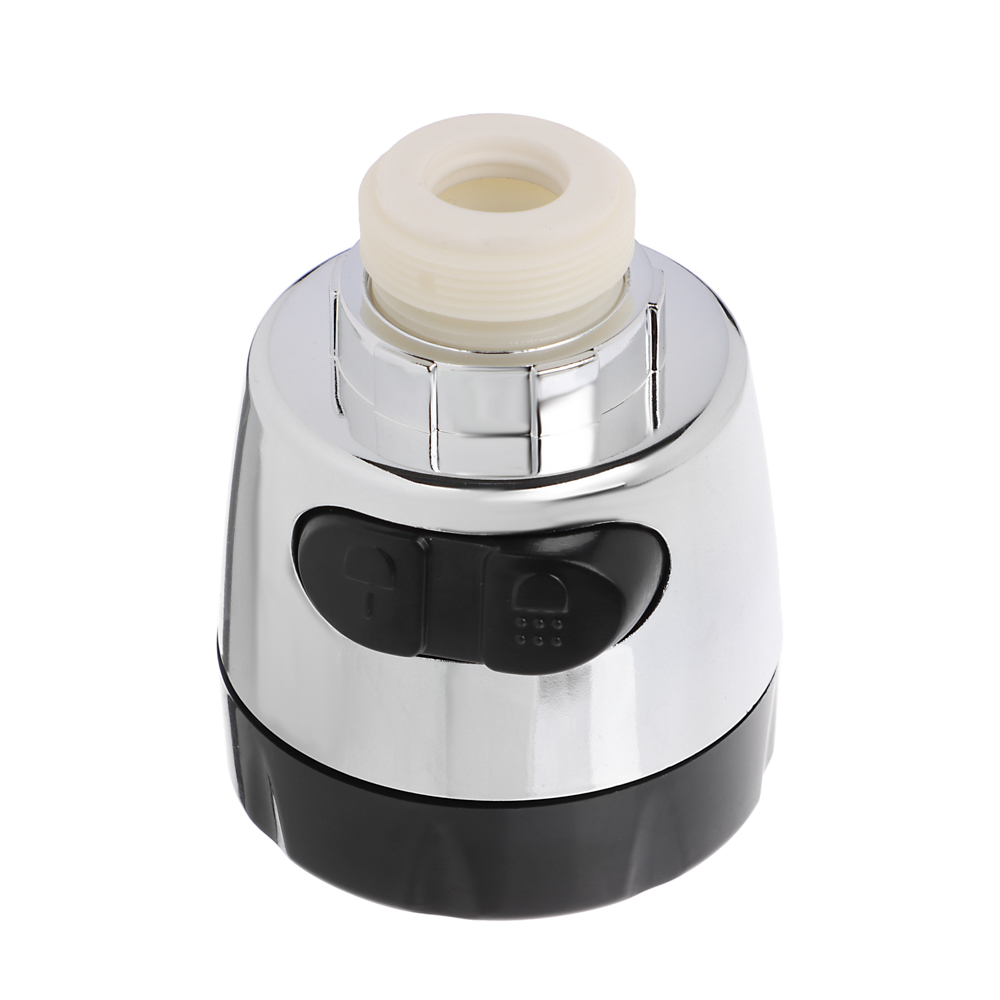 Аэратор-насадка для смесителя, клавишный, 2 режима, пластик, хром/черный - #3