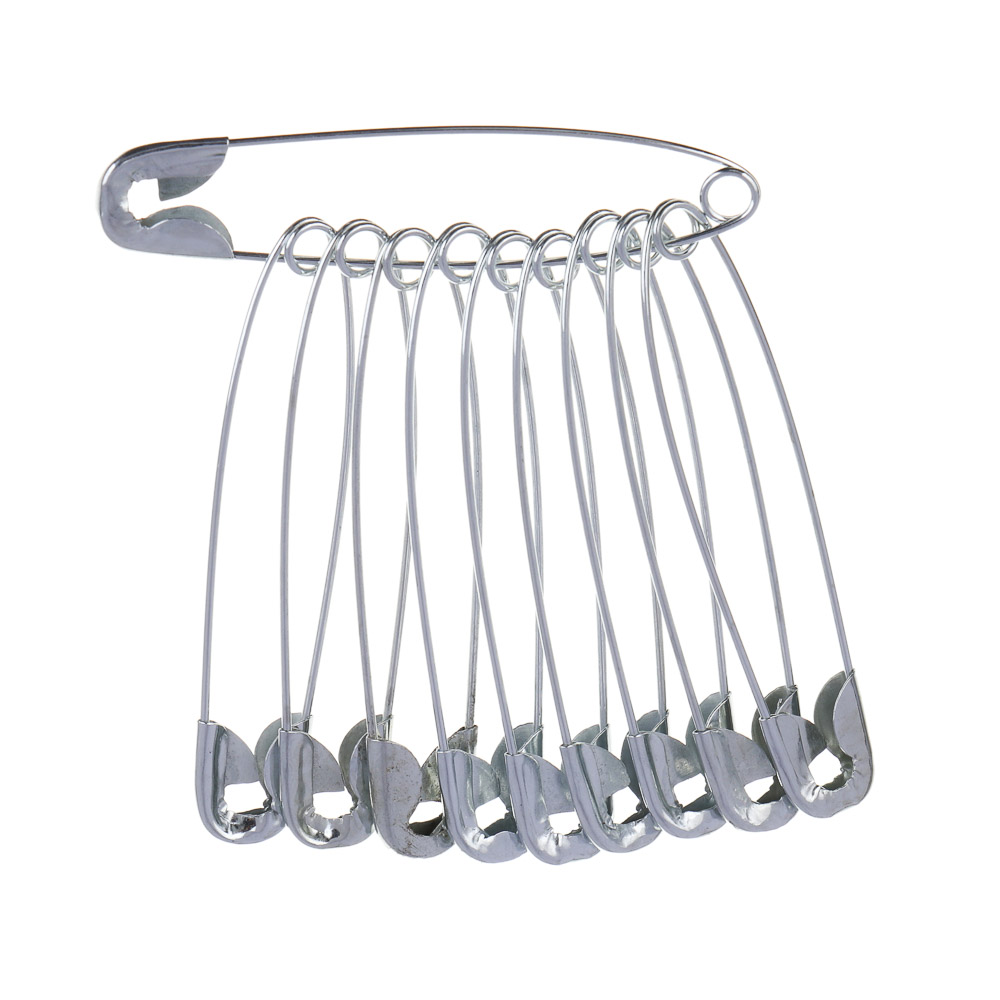 Булавки английские, 54 мм, 10 шт, цвет серебристый - #2