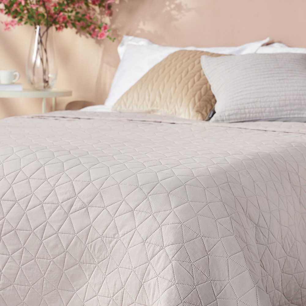 PROVANCE Хейзел Покрывало с эффектом вареного хлопка 220х240см, 100% полиэстер, бежевый - #9