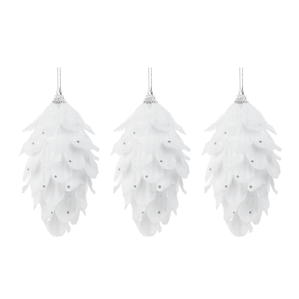 СНОУ БУМ Набор декоративных украшений 8 см 3 шт, пенопласт, полиэстер - #1