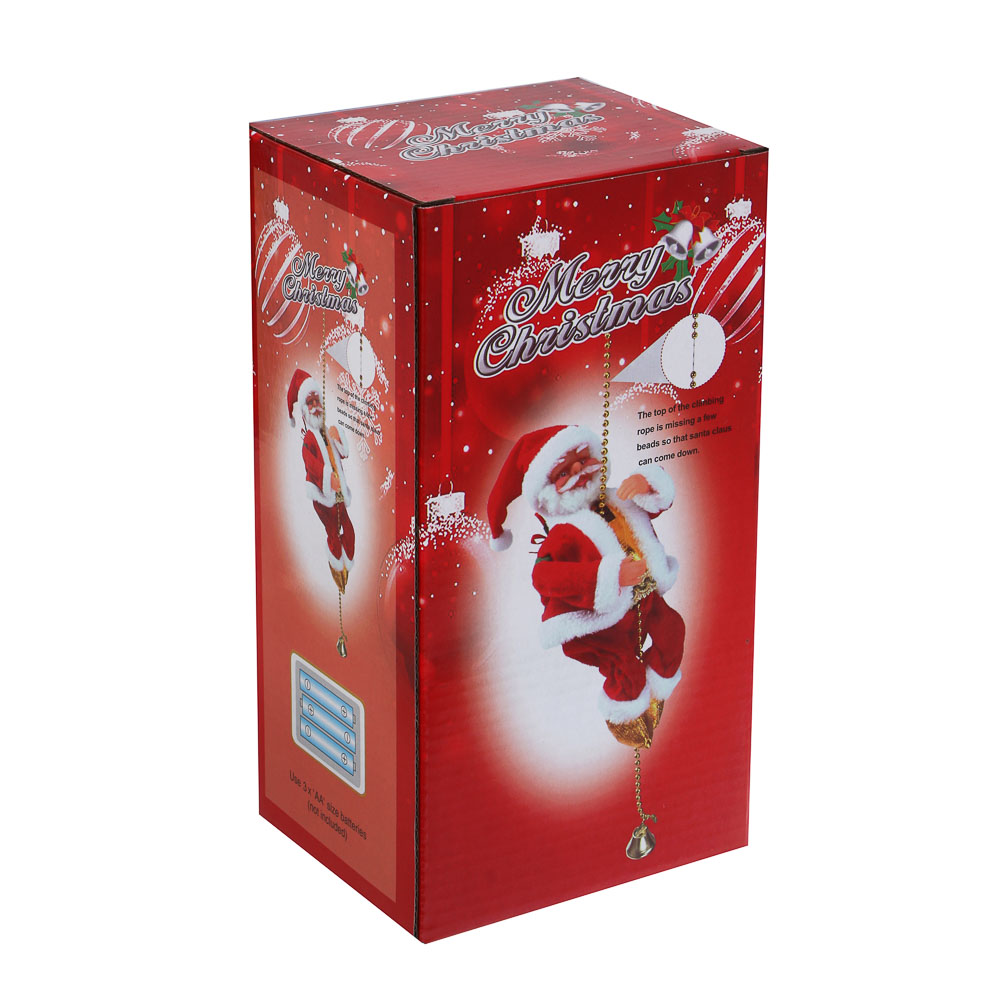 СНОУ БУМ Игрушка новогодняя "Музыкальный Санта", двигается по веревке, 10х24см, ABS, полиэстер, 3хАА - #5