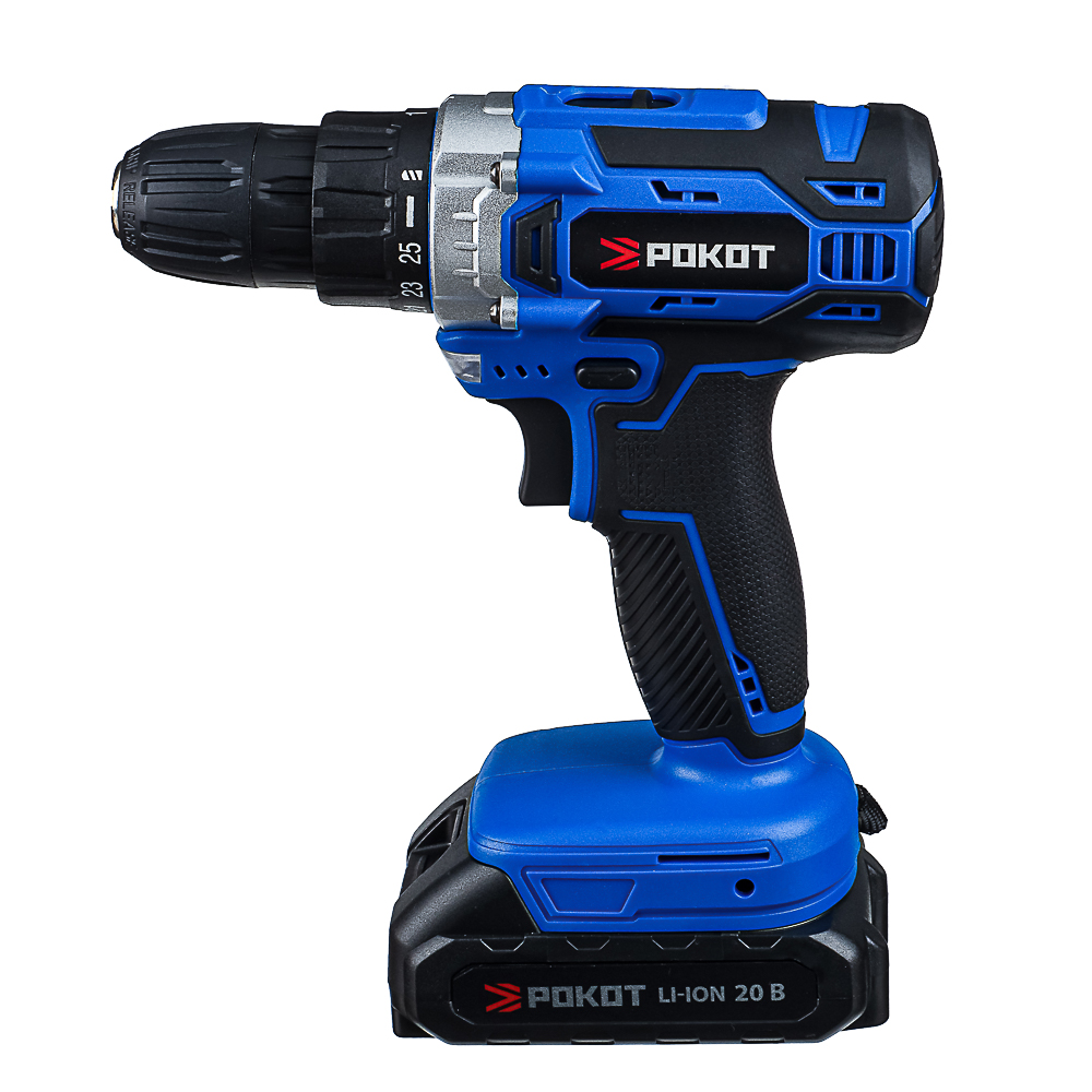 РОКОТ Дрель-шуруповерт аккум., ДША-20, 20В, бесщ., 2,0 А*ч, 0-400/0-1500 об.мин, LED подсветка, кейс - #2