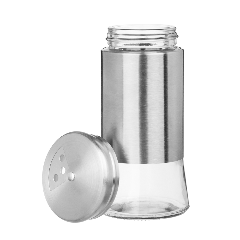 SATOSHI Набор для соли и перца 2шт. 16.6x8.5x17.5см, стекло, нерж.сталь, пластик, цвет серебро - #7