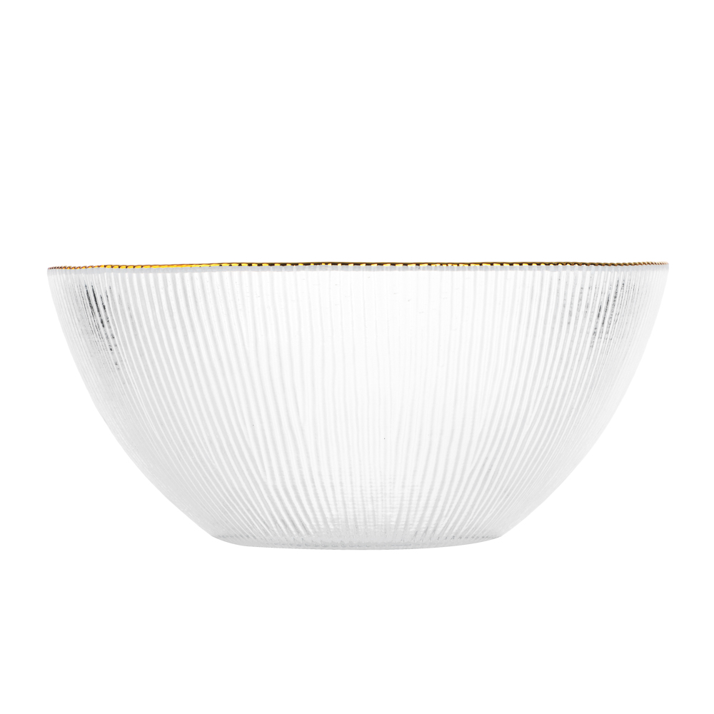 MILLIMI Салатник 20см, 1100мл, стекло, золотая отводка - #3