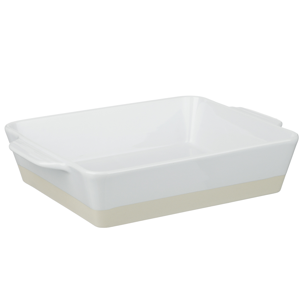 Форма для запекания и сервировки прямоугольная 33х23,5х7см тм MILLIMI белый, керамика - #2