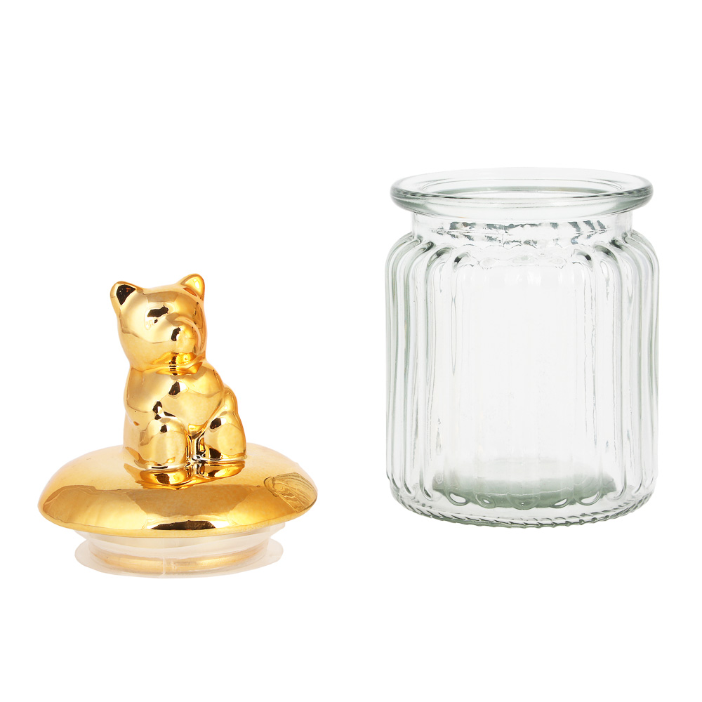 Баночка декоративная для конфет, стекло, 9,2x7,6 см, 2 дизайна - #5