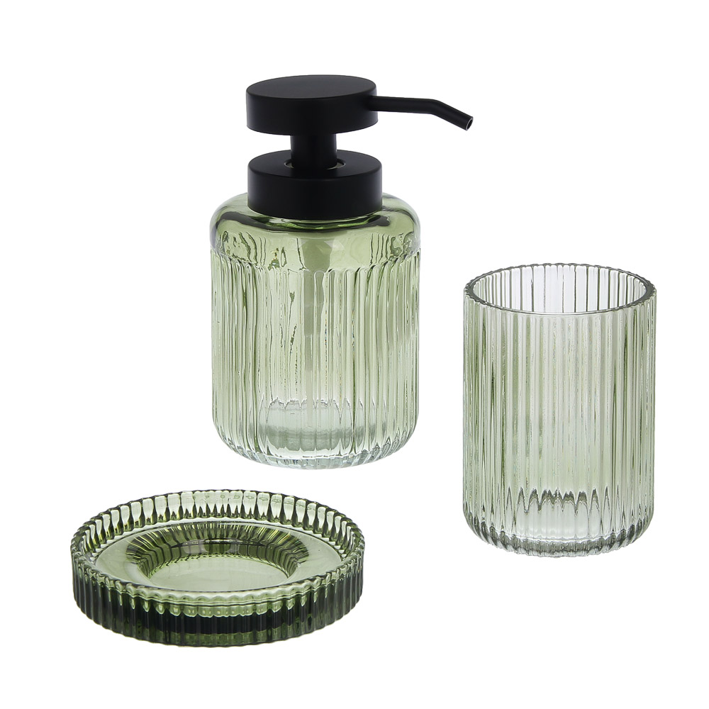 Мыльница тм VETTA Ингрид, стекло, зеленый, 10x10x2,2см - #4