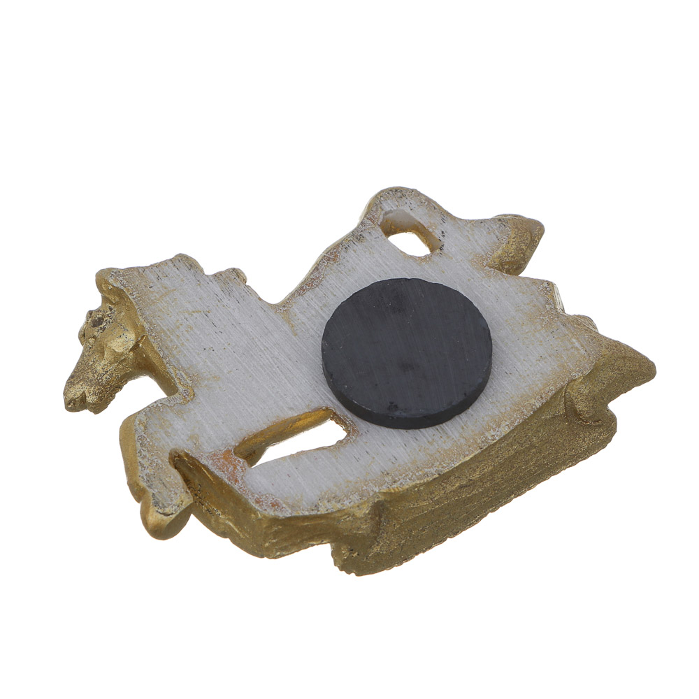 СНОУ БУМ Магнит Лошадь с пожеланием, золотая, 5x1.5x6 см, полистоун, 4 вида - #6