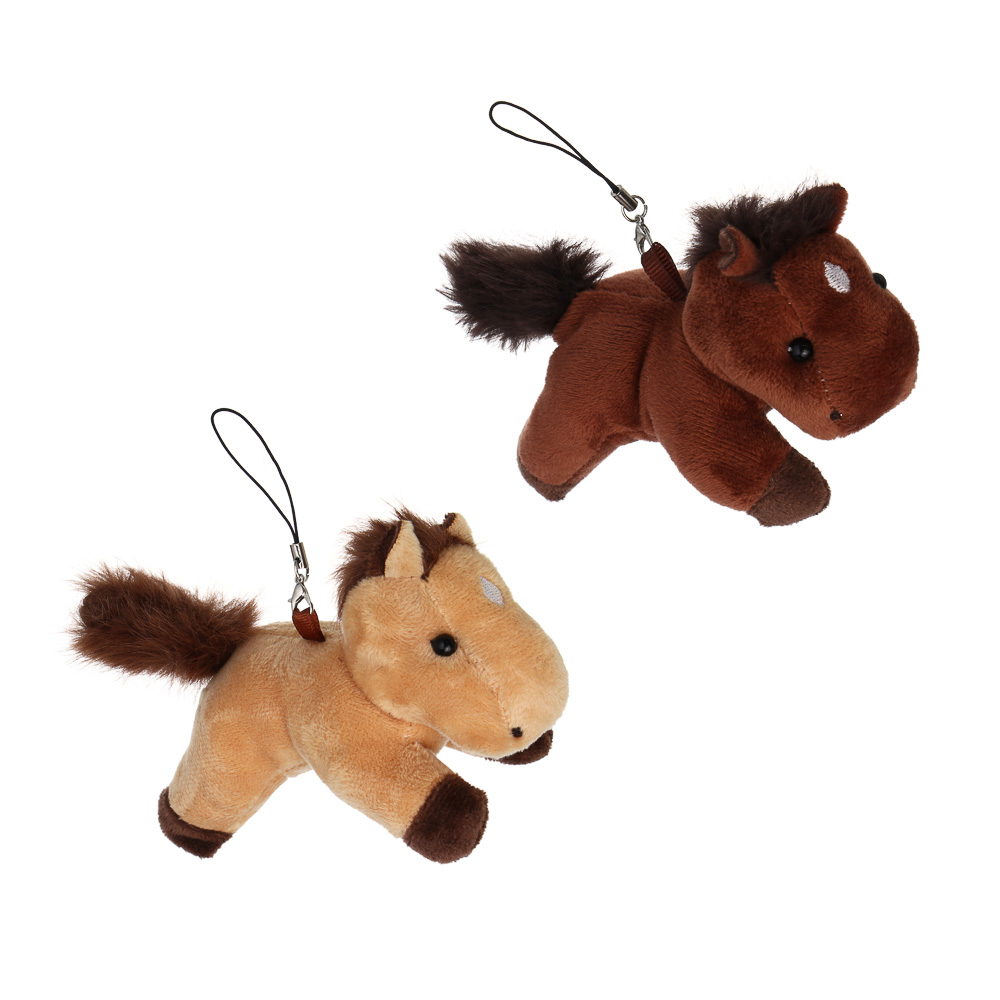 СНОУ БУМ Мягкий сувенир лошадка на шнурке 9,5 см, полиэстер - #1