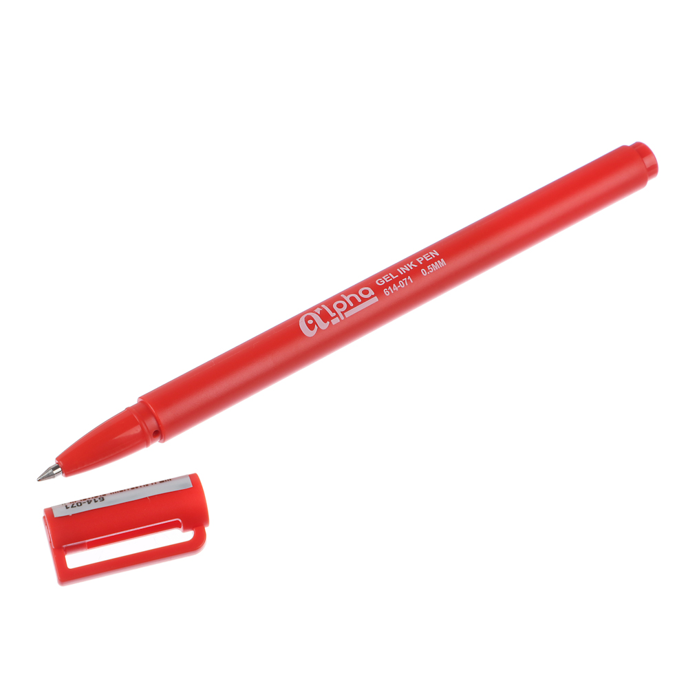 Ручка гелевая синяя "Альфа", цветной корпус, 0,5мм, 4 цв.корпуса, пластик - #3