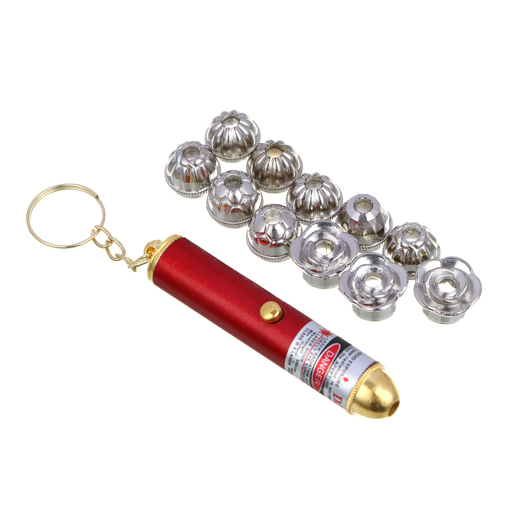 Фонарь-лазерная указка тм РОКОТ, на брелоке, 12 насадок, 3хLR44 - #1