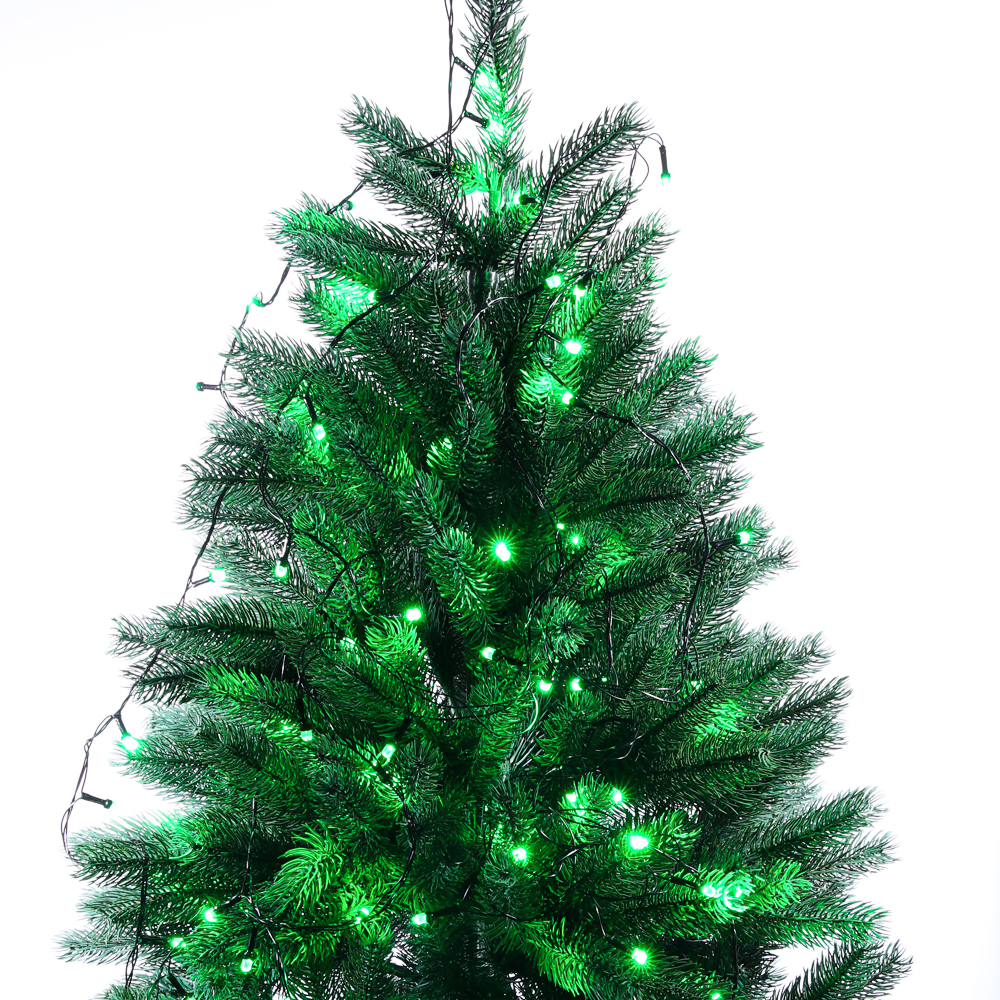 СНОУ БУМ Гирлянда эл. вьюн 10м, 100LED, зеленый, 8 режимов, ПВХ черный, 220В - #11