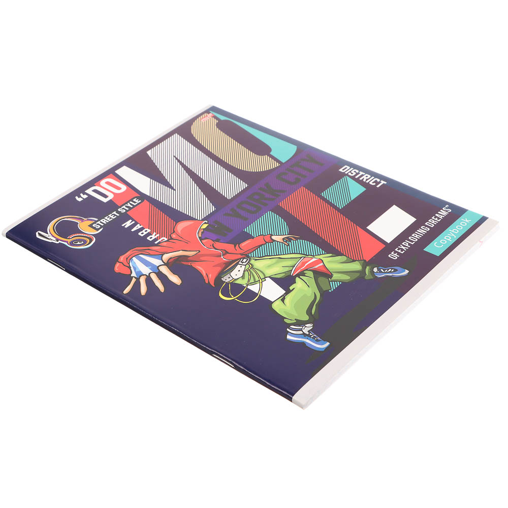 Тетрадь 48л. в клетку, офсет, обл. мел.картон, скрепка, ВД-лак, микс - #4