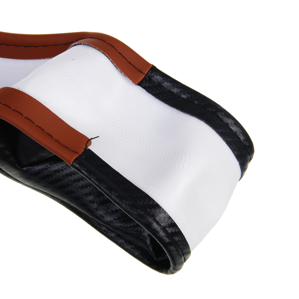 ЕРМАК Оплетка руля, Карбон - А, черная с коричневыми вставками, размер М, искусственная кожа - #4