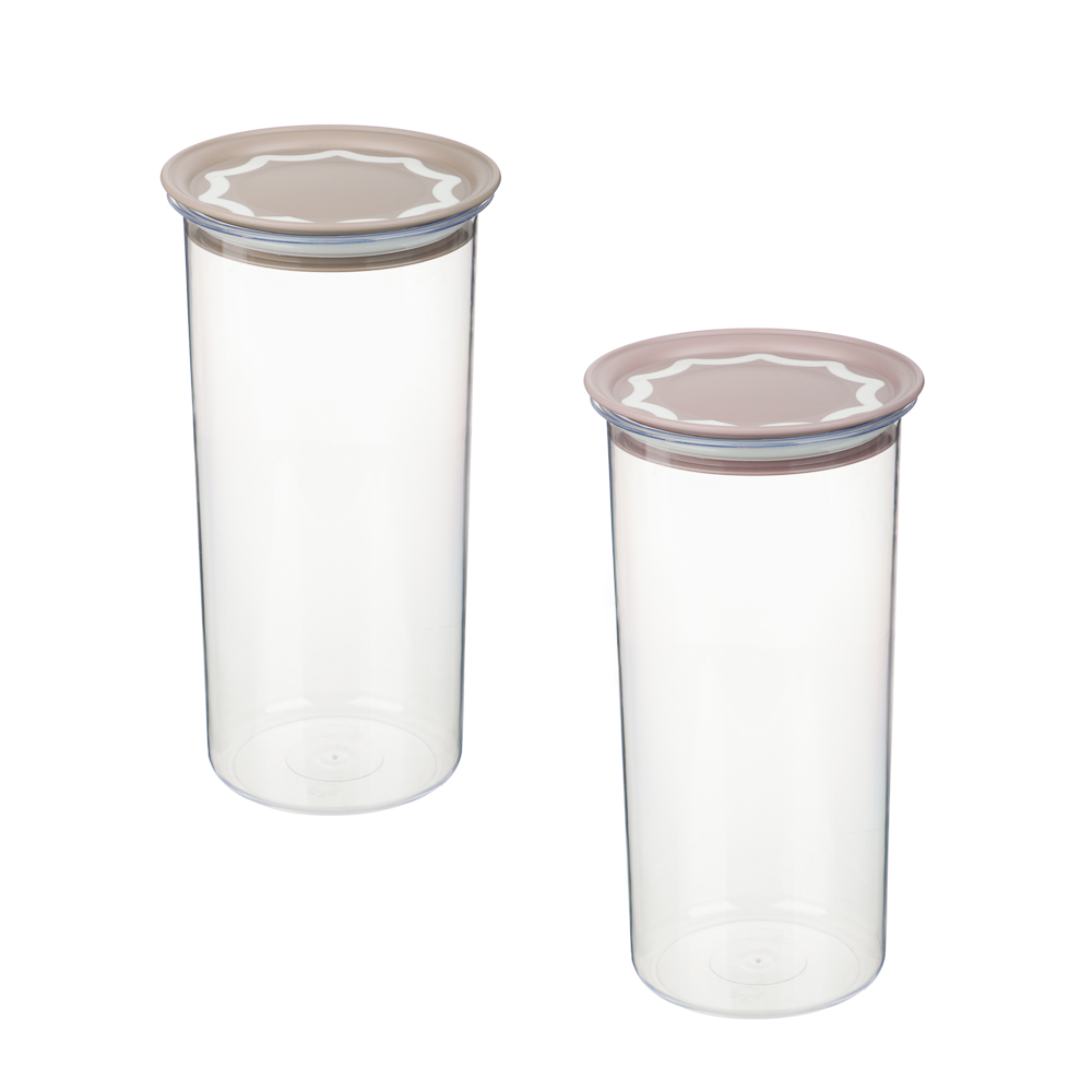 Банка круглая с вакуумной крышкой для сыпучих продуктов 1,4л, D-11,4см, H-22,5см, пластик, 2 цвета - #1