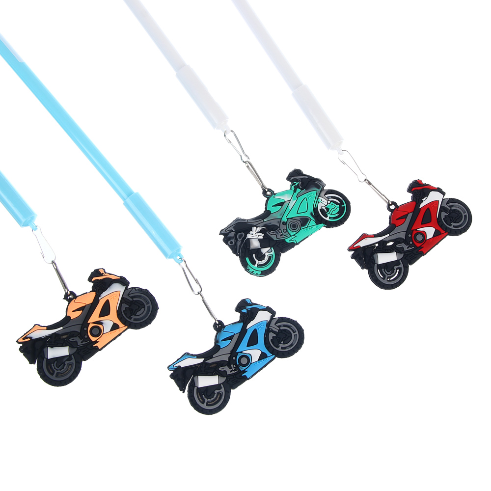 Ручка гелевая черная 0,5мм, с фигуркой "Мото", 4 вида - #6