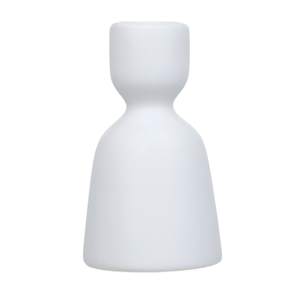 Подсвечник, 5,3х5,3х9,5см, керамика, цвет белый, арт.17 - #1