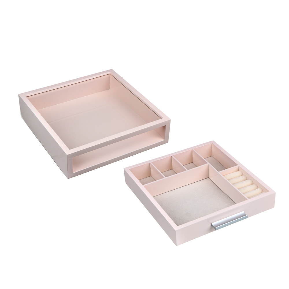 Шкатулка для украшений, полиэстер, 25,5x25,5x6,5 см, арт.07-21 - #4