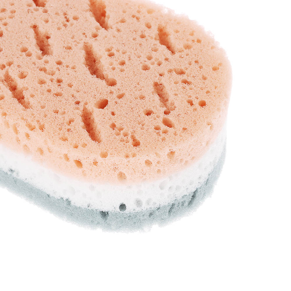 ЮL Мочалка губка поролоновая наборная сэндвич с подвесом, полиуретан, 15,5х9,5х5см, 3 цвета, МС24-01 - #5