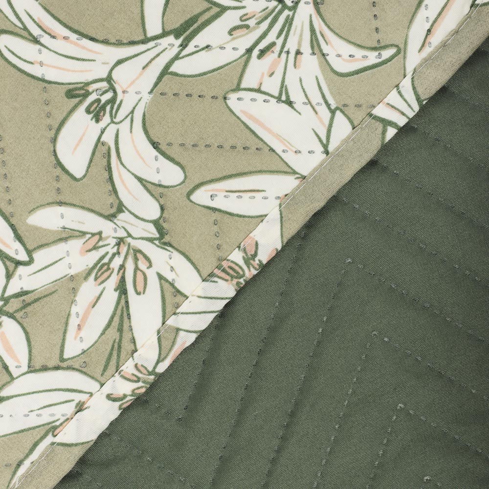 PROVANCE Эвкалипт Покрывало стеганое принтованное двустороннее 200х220см, 100% полиэстер, зеленый - #2