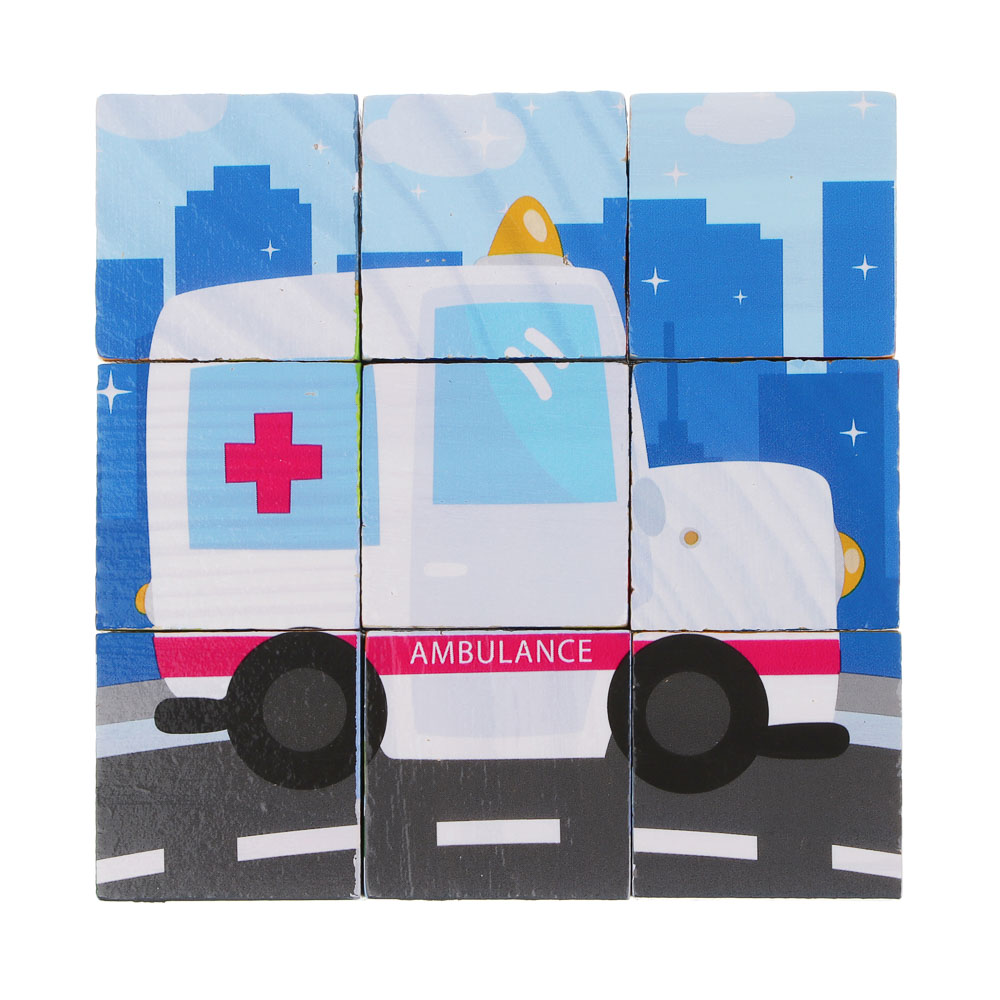 ИГРОЛЕНД Кубики деревянные развивающие для малышей, 13х15см, 4 дизайна, дерево - #13