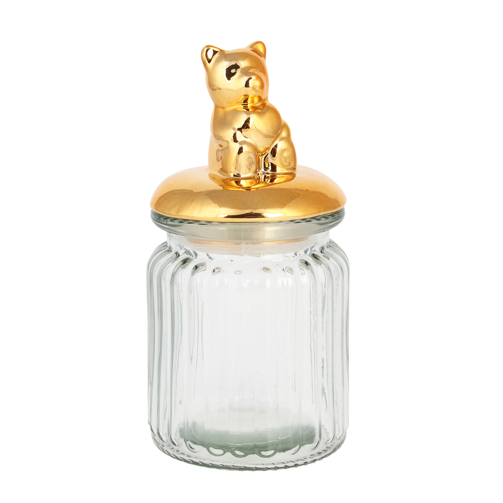 Баночка декоративная для конфет, стекло, 9,2x7,6 см, 2 дизайна - #4