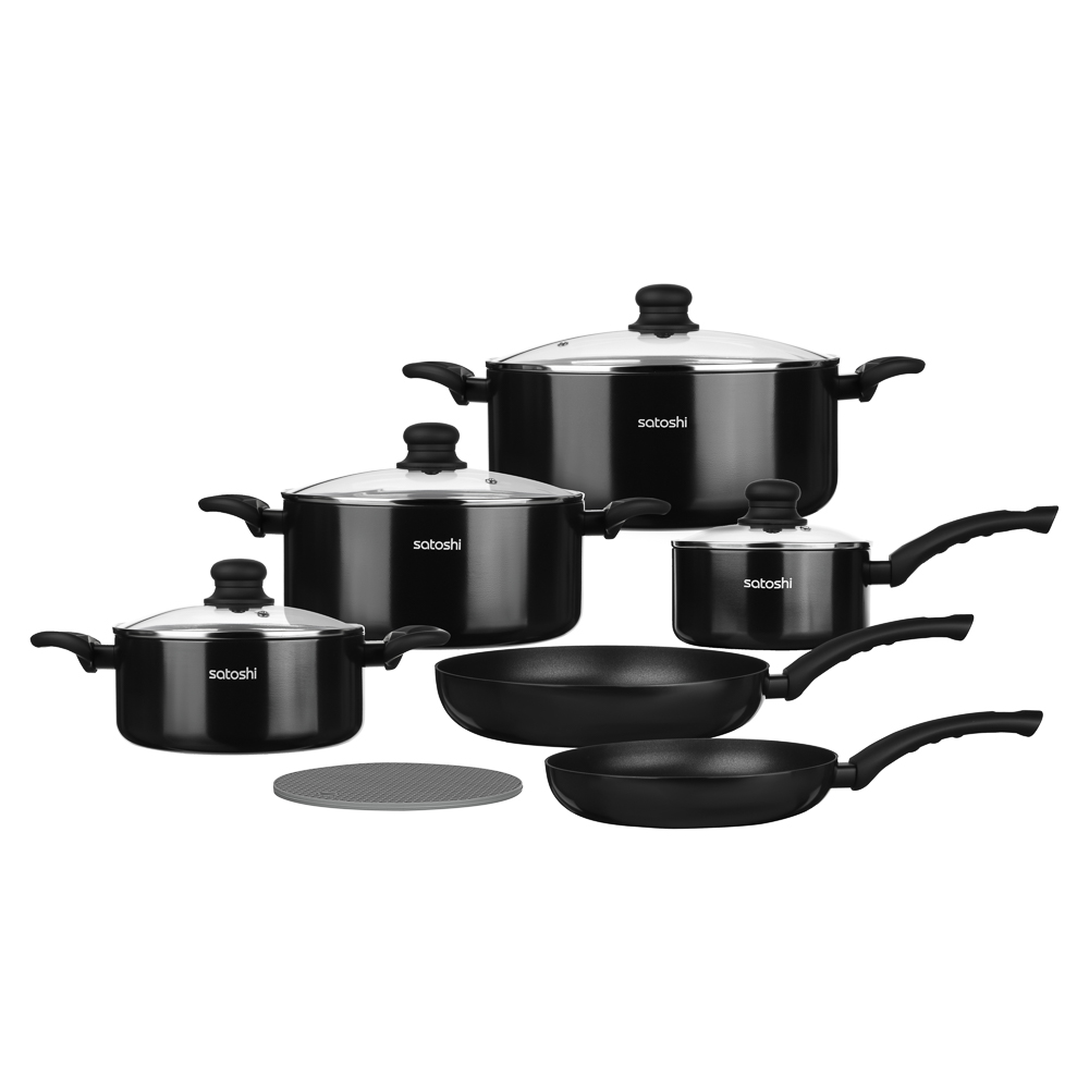 SATOSHI Графит Наб. посуды 11пр, кастр. 20/24/28см 2,8/4,6/7л., ковш 16см/1,6л., сковор. 24/28см,инд - #1