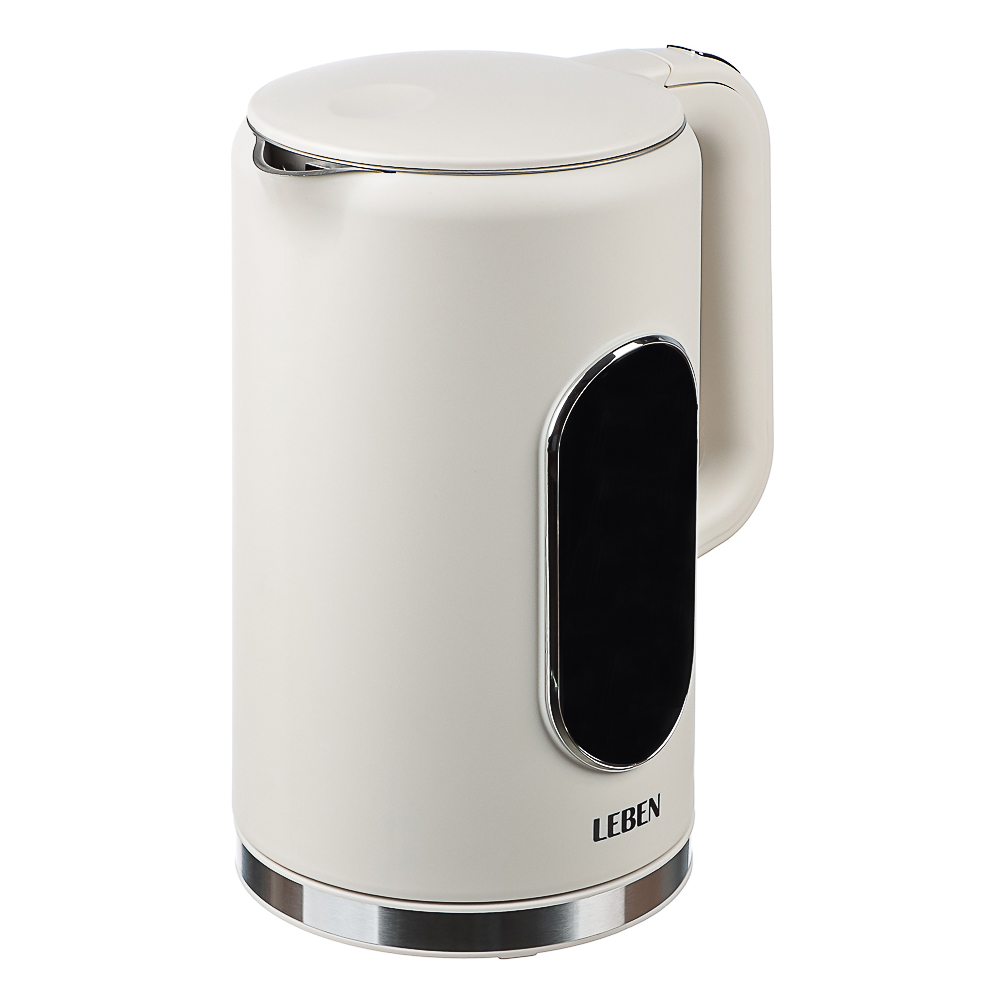 LEBEN Чайник электрический 1,7л двойные стенки пластик/нерж сталь, поддерж.температуры, оливк.и беж. - #2