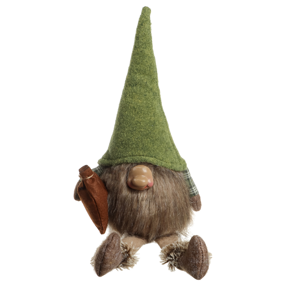 СНОУ БУМ Фигура декоративная "Гном" 35+20 см, полиэстер, зеленый - #2