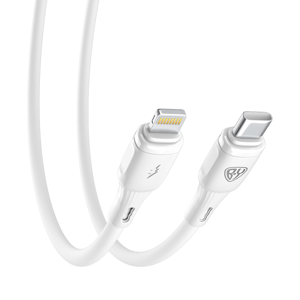 Кабель для зарядки Type C-iP BY Twist, 27Вт, 1 м, 3A, гибкий силикон, белый - #5