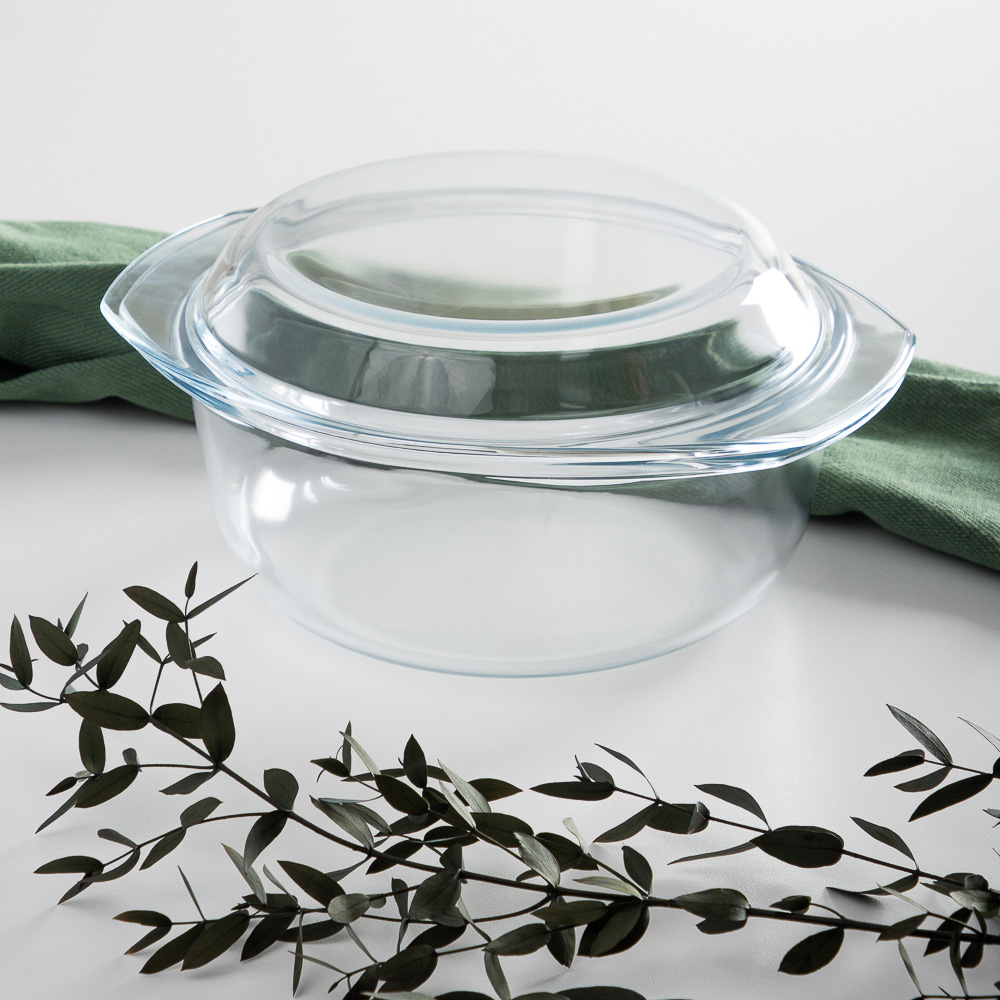 SATOSHI Кастрюля жаропрочная с крышкой, стекло, 23,5х20,6х9,6см, 1,5л - #7