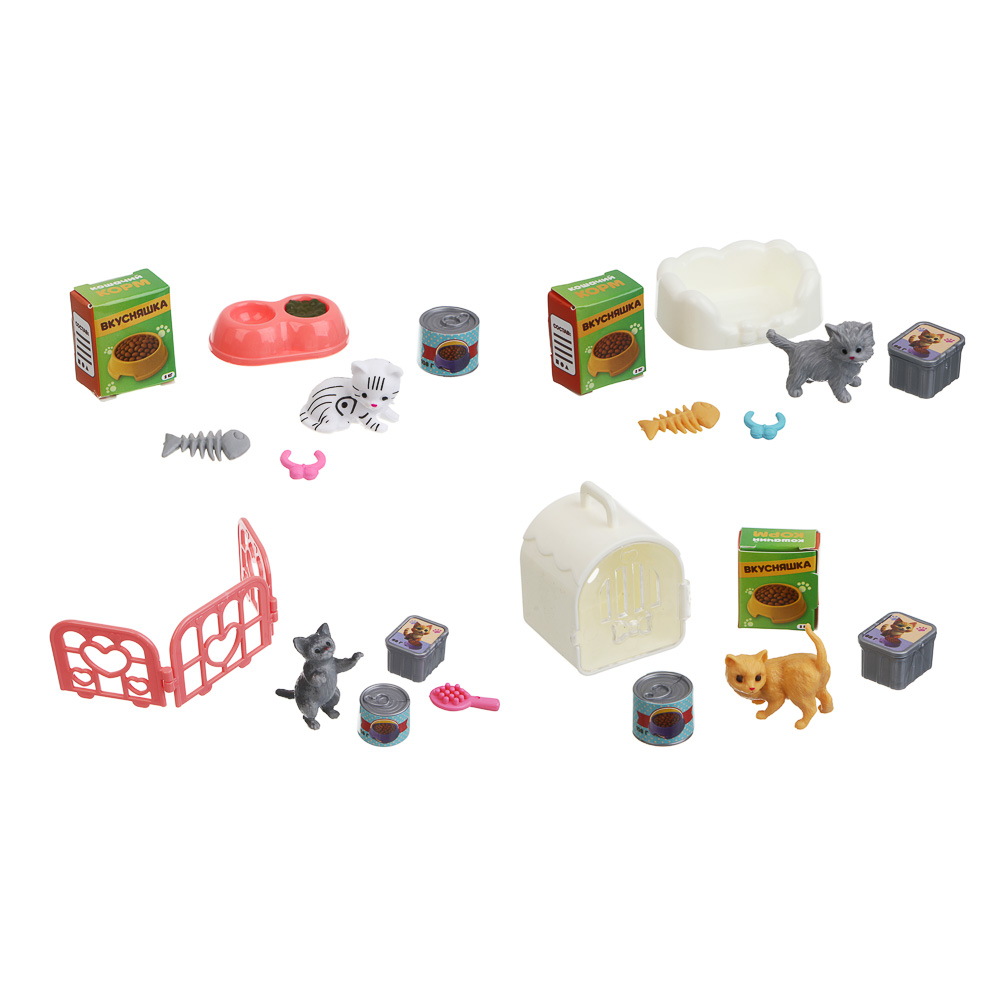 ИГРОЛЕНД Питомец с акс. "Котя в домике" ABS, PP, 12х4,8х15,8 см, 4 диз. - #2
