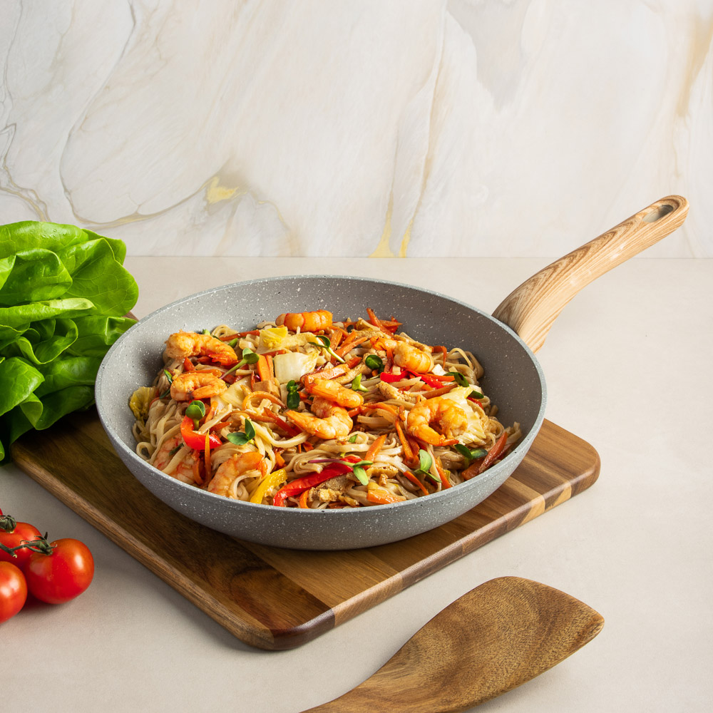 SATOSHI Берг Сковорода литая d28см, антипригарное покрытие Мрамор, индукция - #10