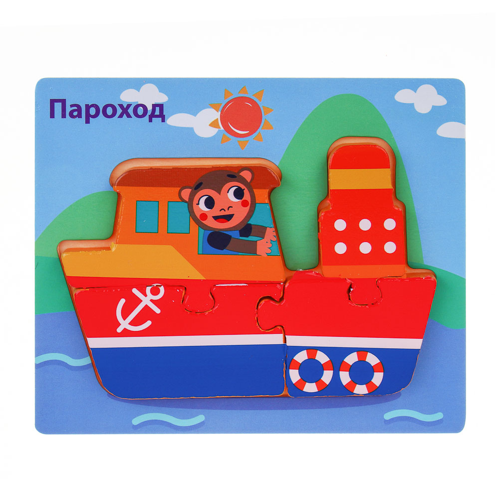 ИГРОЛЕНД Пазлы деревянные развивающие для малышей, 13х11см, 4 дизайнов, дерево - #1