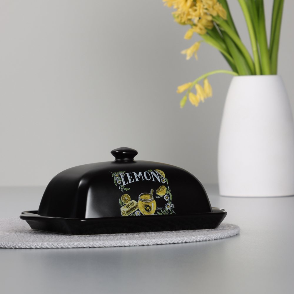 MILLIMI Лимонный курд Масленка, 19х10,5х7см, керамика - #7