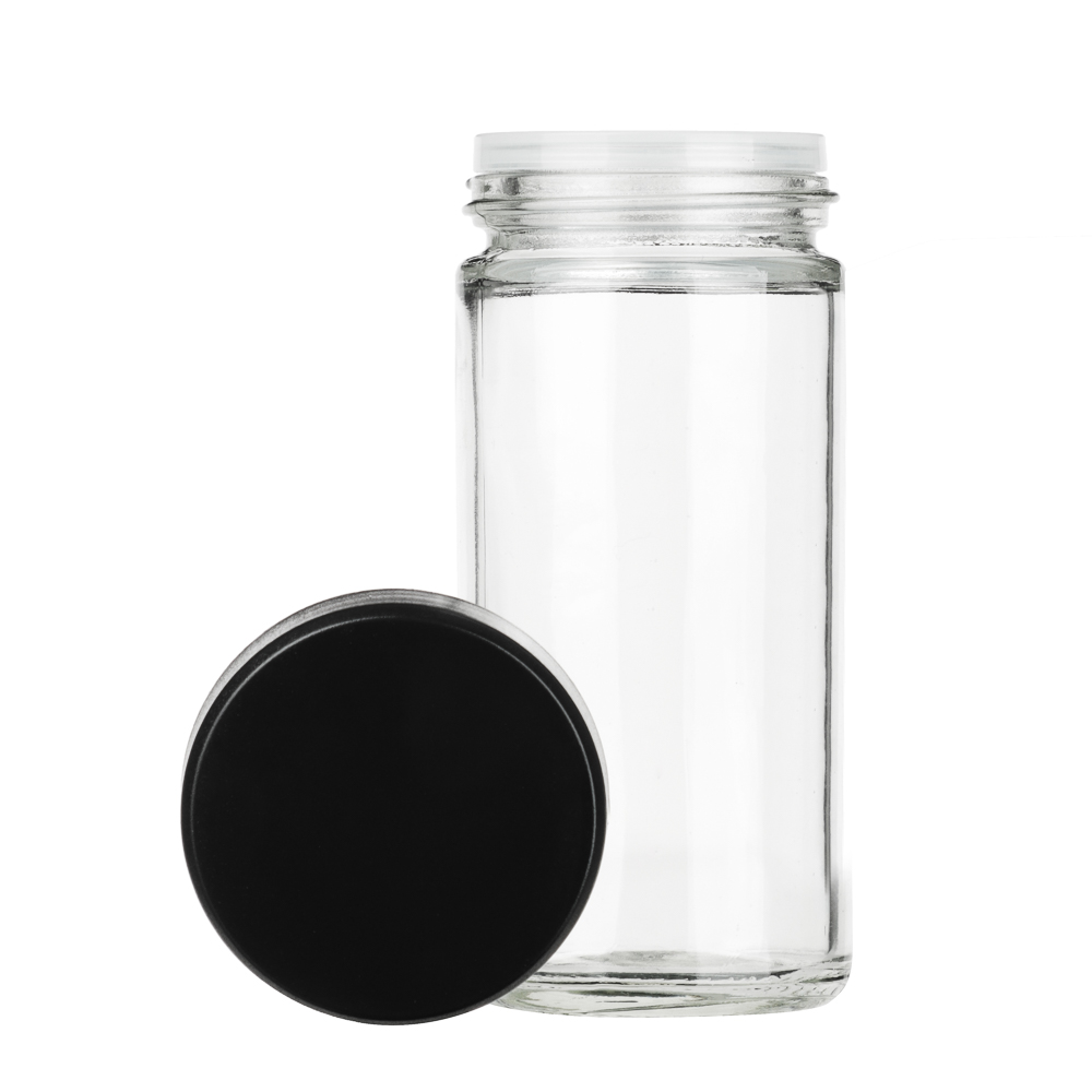 SATOSHI Набор банок для специй 12шт на подставке, 20х20х22см, стекло+ABS пластик, черный - #6