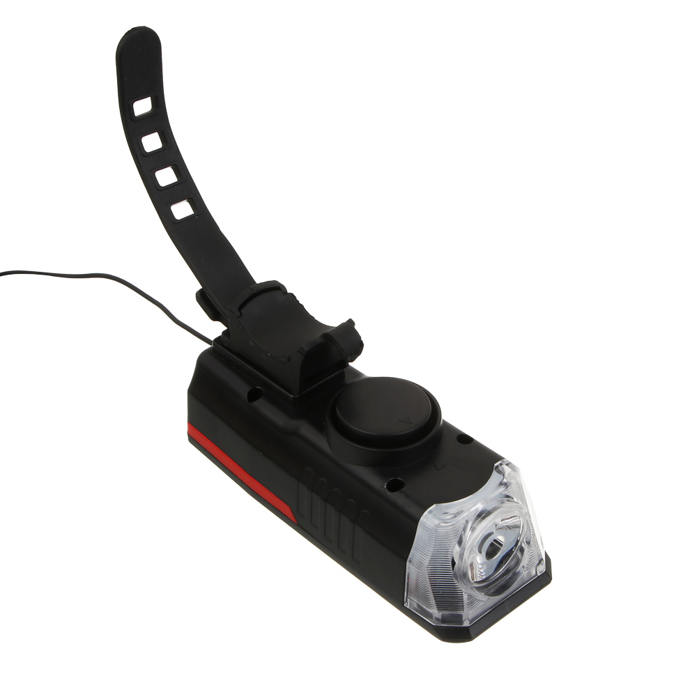 Фонарь велосипедный передний с звонком, тм BY SPORT, с зарядкой от солнечной батареи/USB, 3/6 реж. - #7