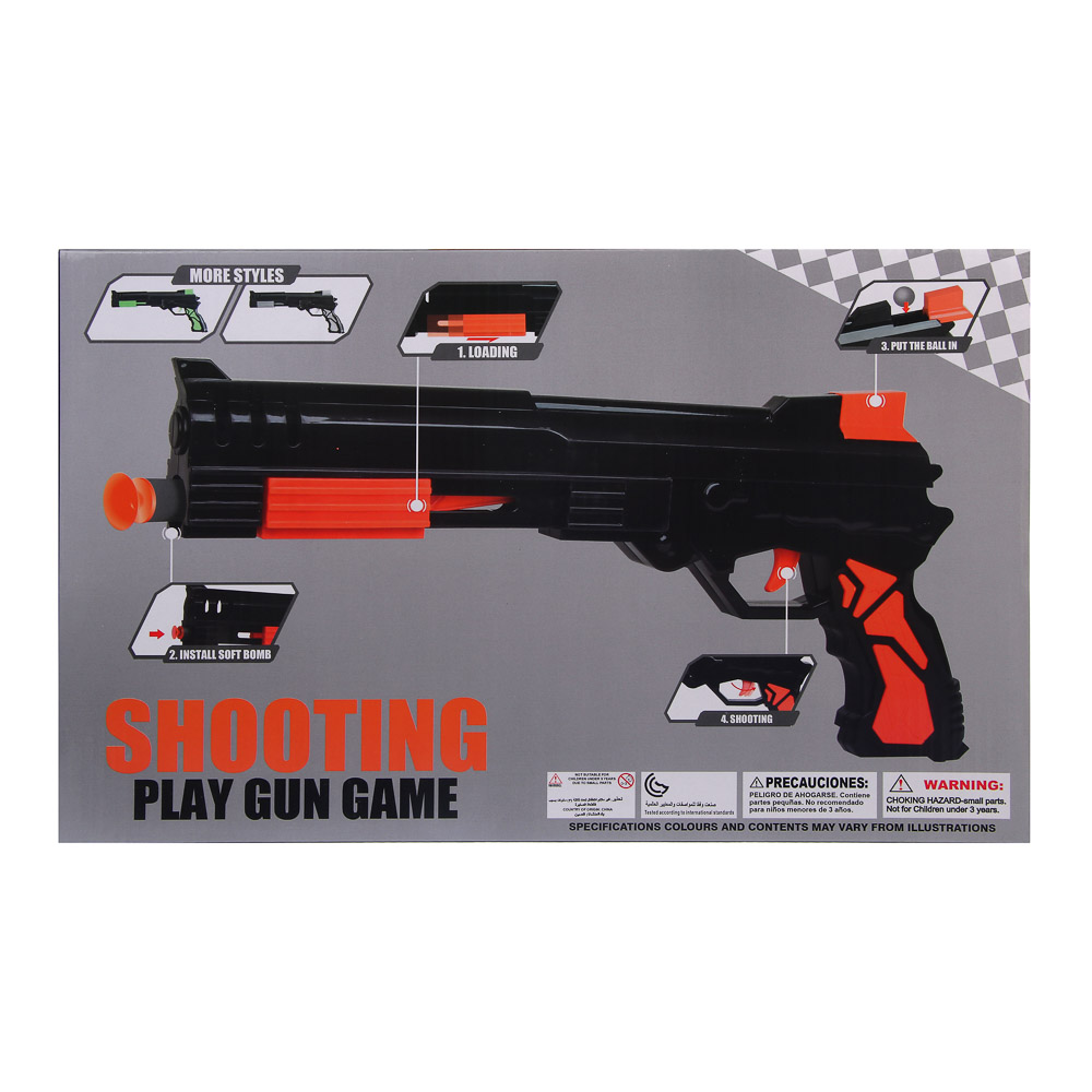 ИГРОЛЕНД Пистолет с шариками и пулями, ABS, PP, EVA, 37х3,5х24 см, 2 диз - #4