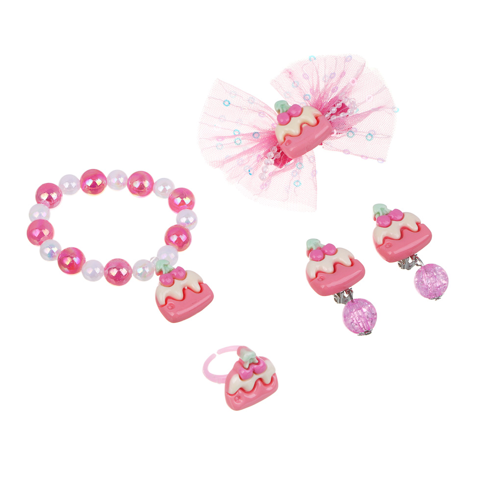 Набор детской бижутерии BY Русские супергерои: браслет, кольцо, клипсы, заколка, 3 дизайна - #5